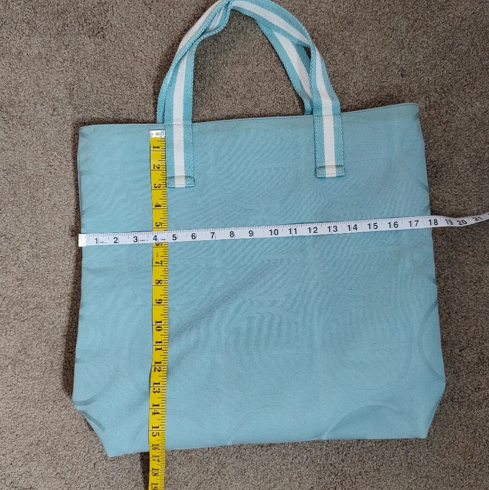 GUCCI Teal Tote with Monogram Design - Picture 8 of 9